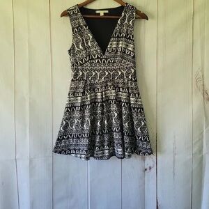 Miami Monochrome Patterned Mini Dress